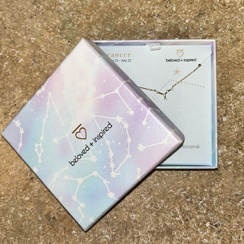 Beloved + Inspired Cancer zodiac necklace